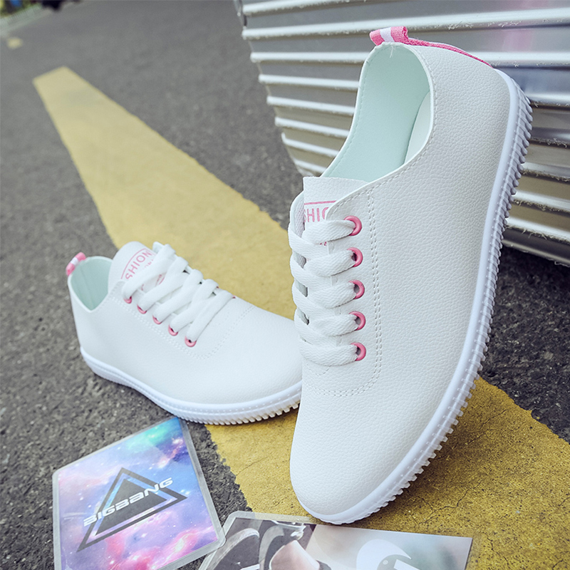 Small white shoes women's spring and summer 2020 new versatile women's shoes Korean lace up students' shoes flat shoes sports casual shoes